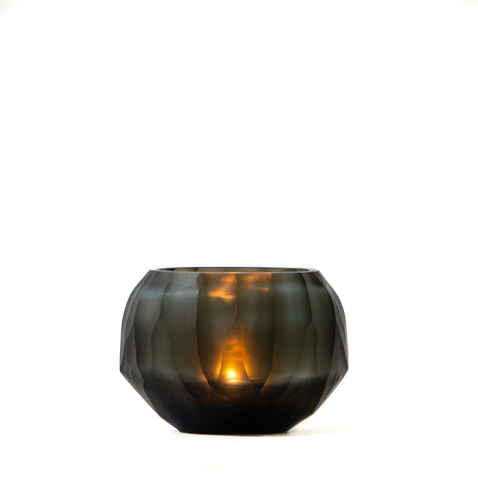 Shibori Glass Candle Holder - Basil