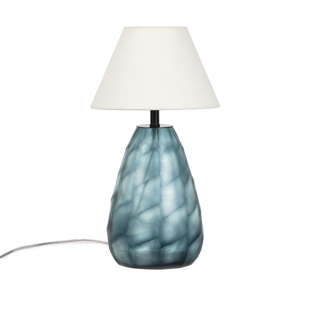 Shibori Crystal Glass Lamp Stand-Teal