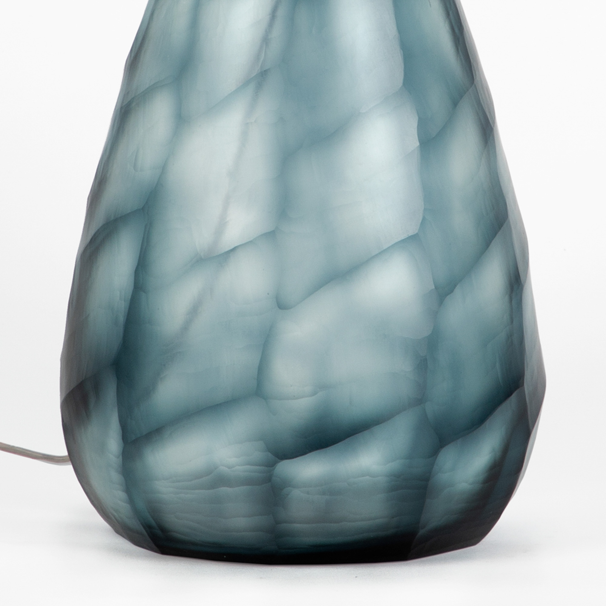 Shibori Crystal Glass Lamp Stand - Teal
