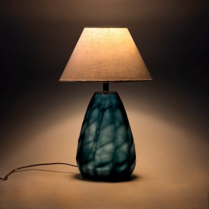 Shibori Crystal Glass Lamp Stand - Teal