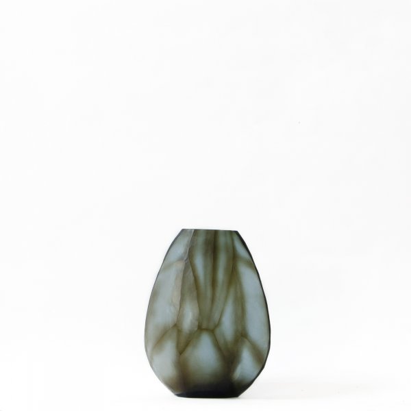 Shibori Glass Vase - Basil