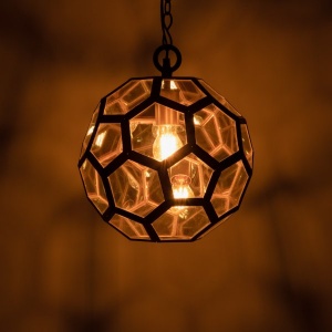 Sienna Metal and Vintage Glass Pendant Lamp