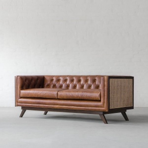 Bombay Rattan Leather Sofa Collection