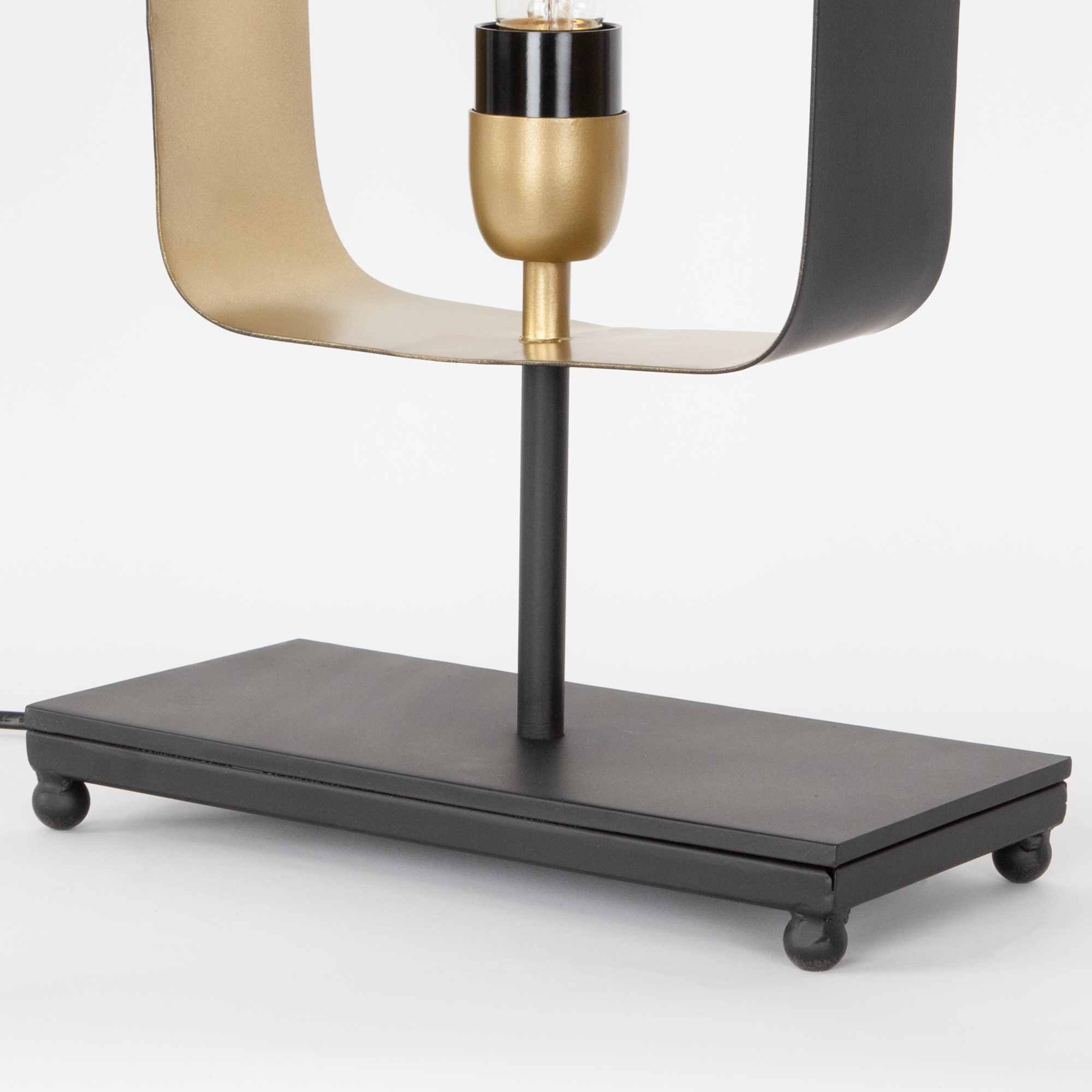 Soho Rectangular Table Lamp- Black and Antique Brass