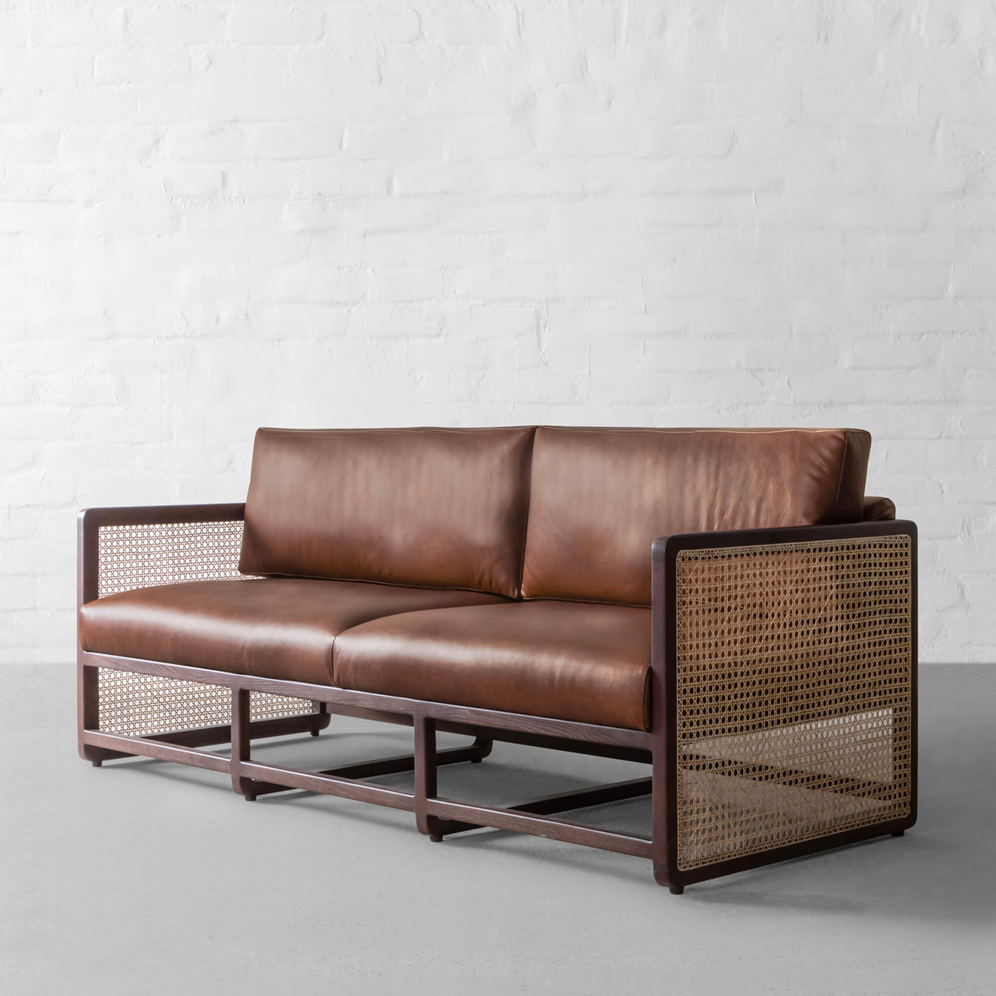 Southampton Rattan Leather Sofa