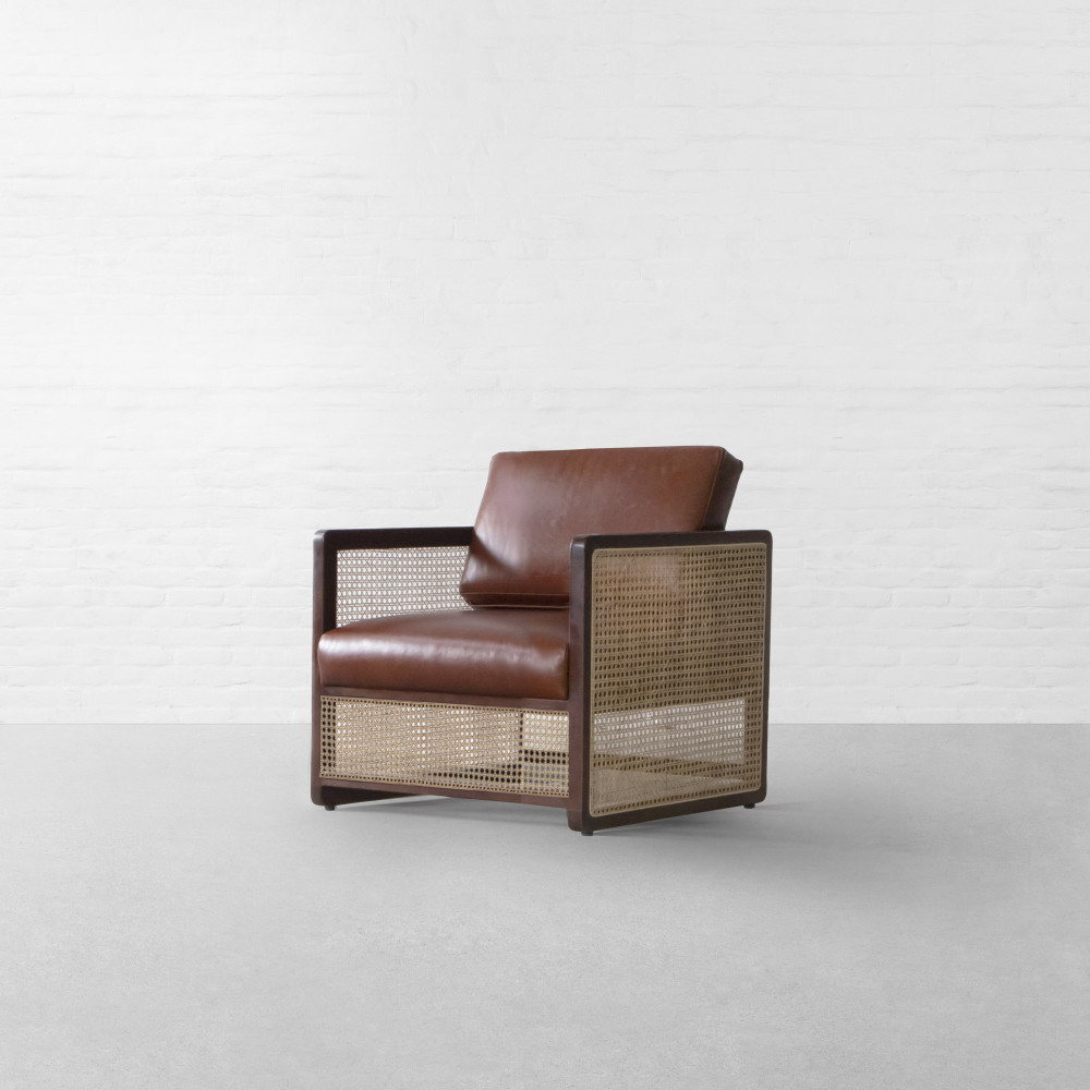 Southampton Rattan Leather Armchair