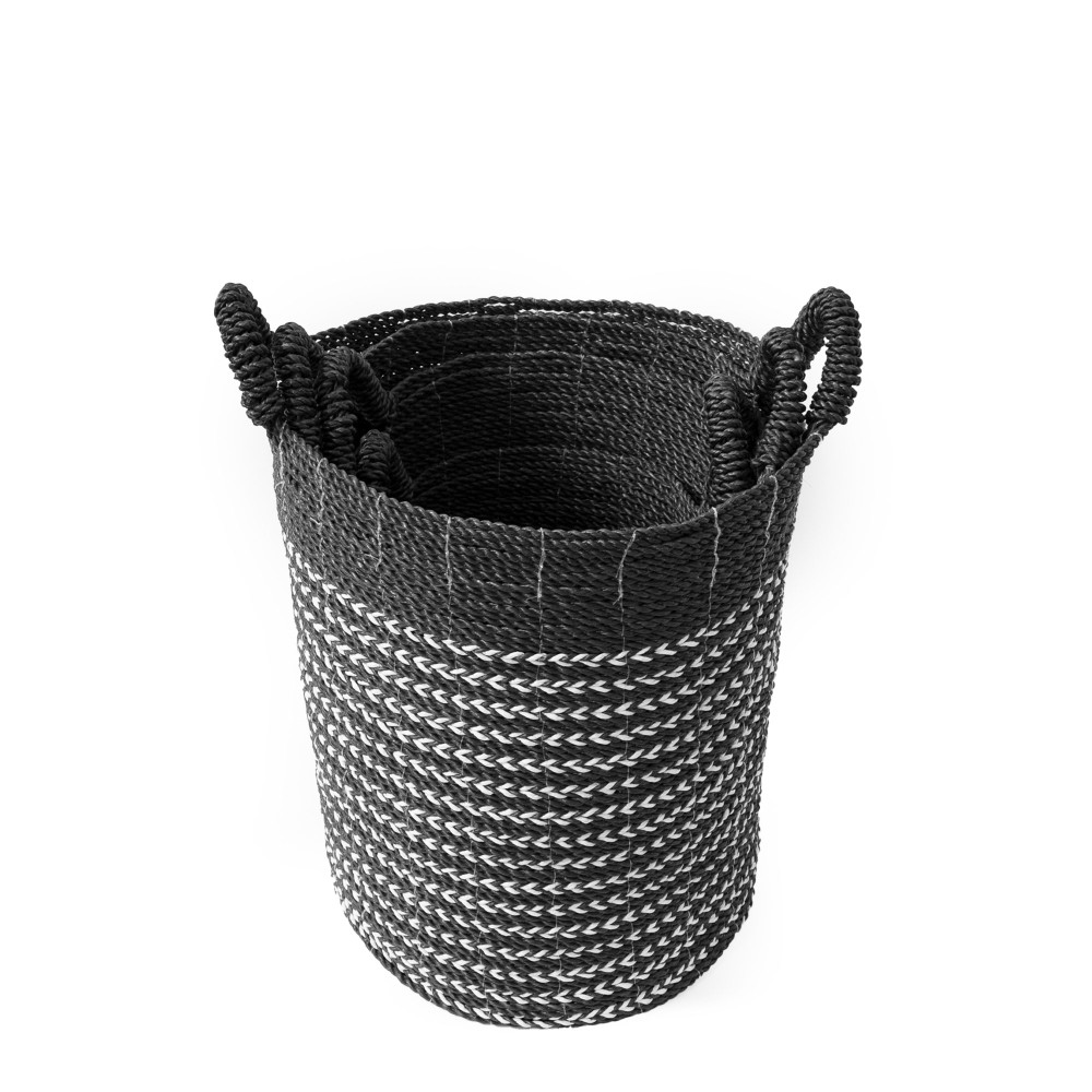 The Monkey Forest Handwoven Basket-(Ebony+Ivory)