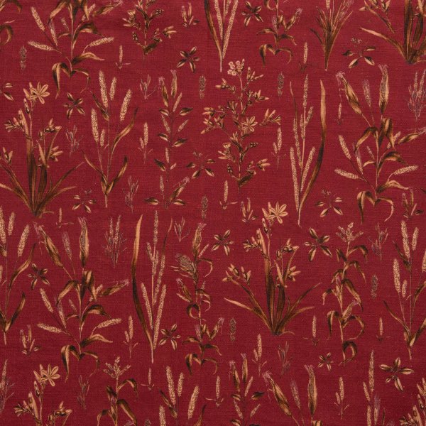 Tropical Corn Yard-Indian Red (Fabric Swatch)