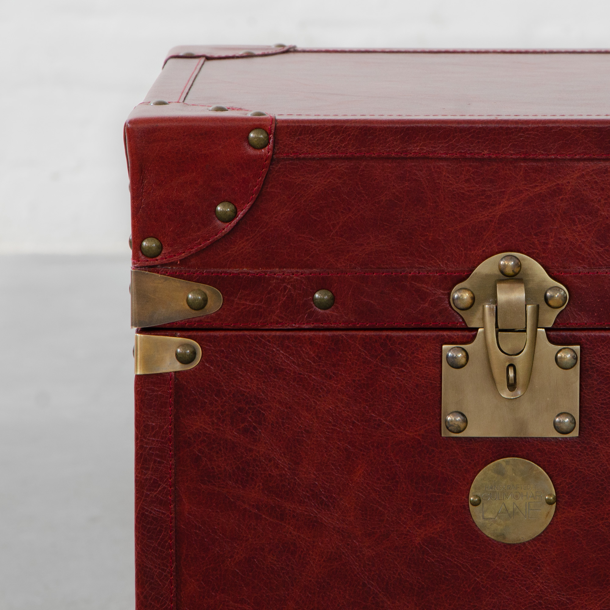 Udaipur Leather Trunk Side Table