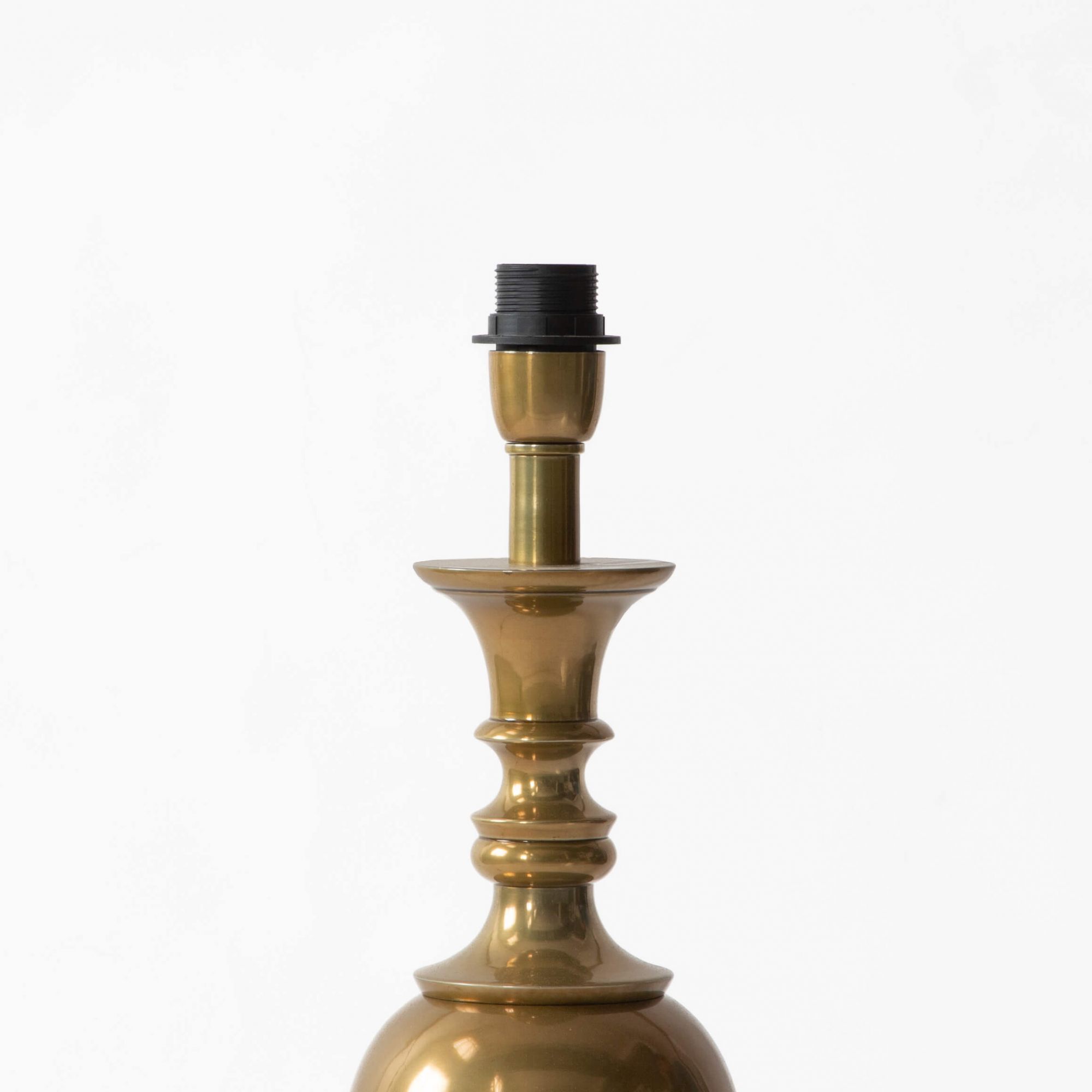 Vintage Baluster Lamp Stand - Antique Brass