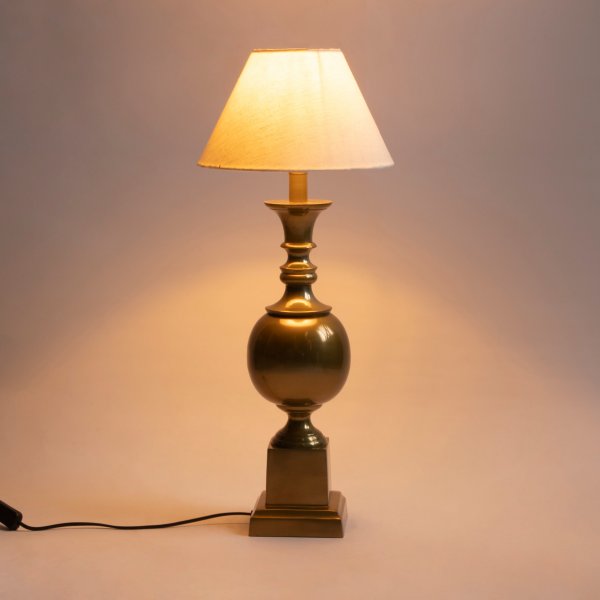 Vintage Baluster Lamp Stand - Antique Brass