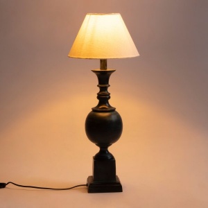 Vintage Baluster Lamp Stand - Green Patina
