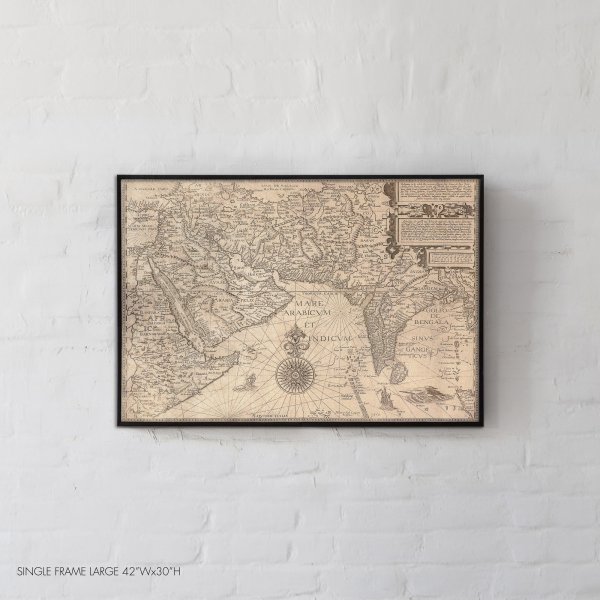 The Indian Subcontinent Vintage Map 16th Century A.D