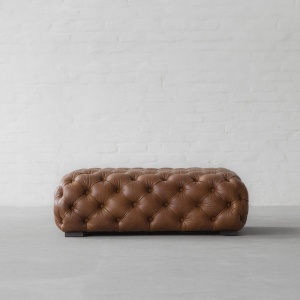 Birmingham Tufted Leather Coffee table Cum Ottoman