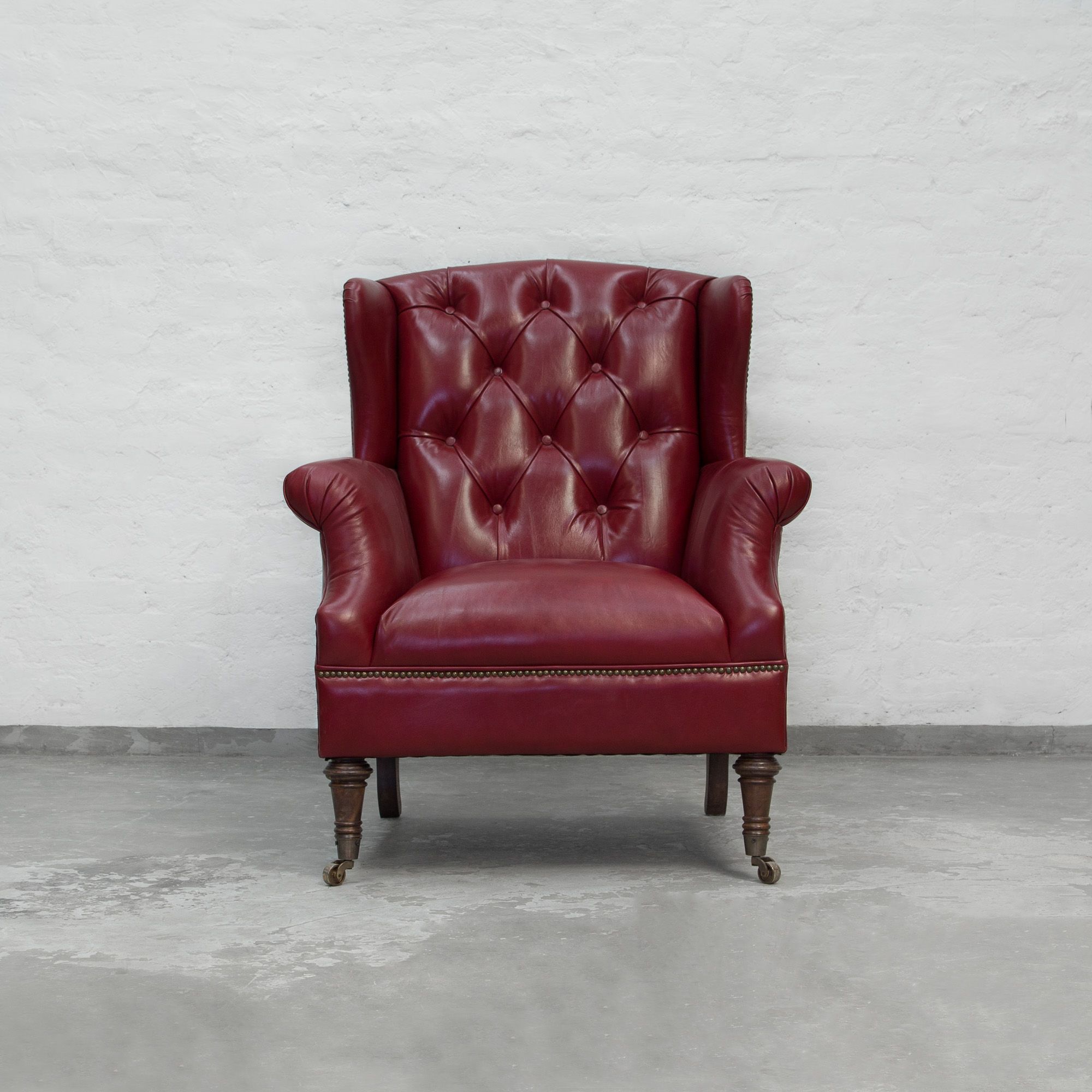 Wing Back Leather Armchair