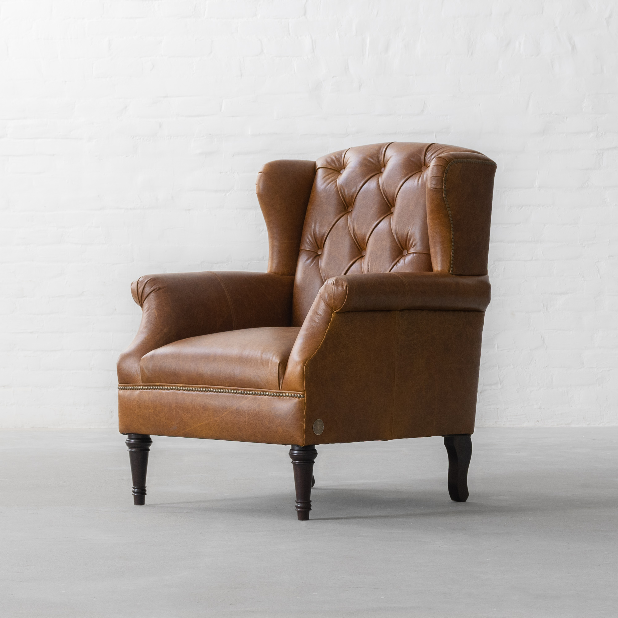 Wing Back Leather Armchair