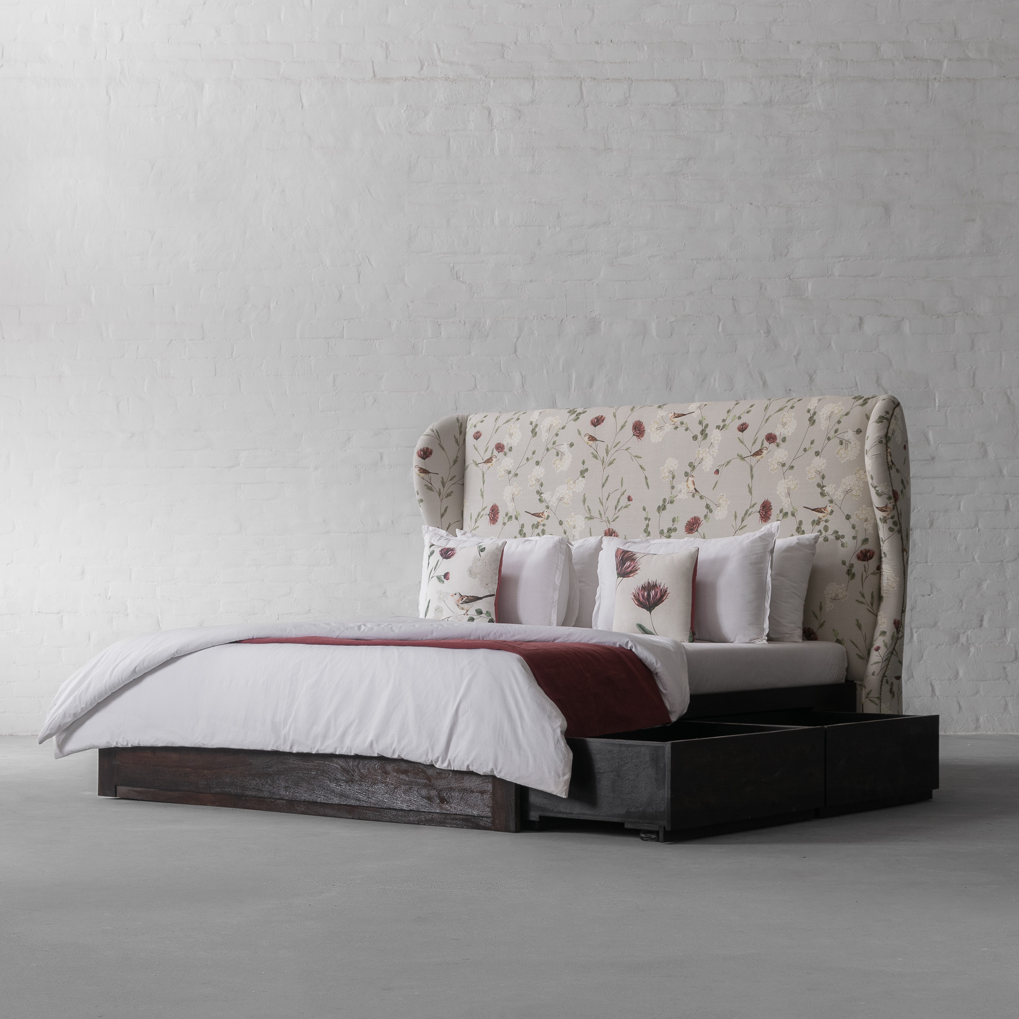 Wingback Bed Collection with Drawer Storage – Stylish & Functional Beds