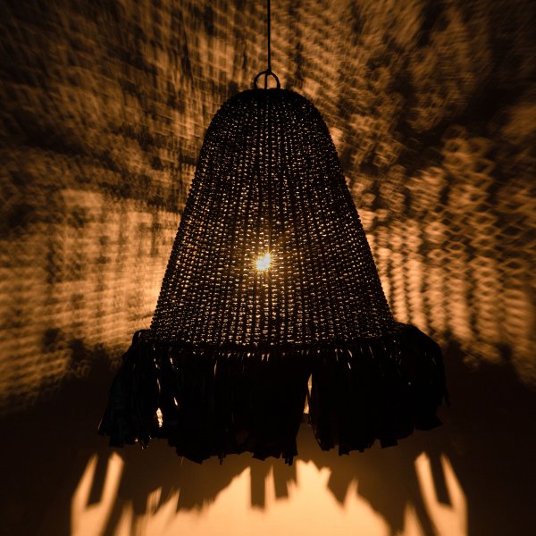 Bali Bistro Tassel Pendant Lamp - Black