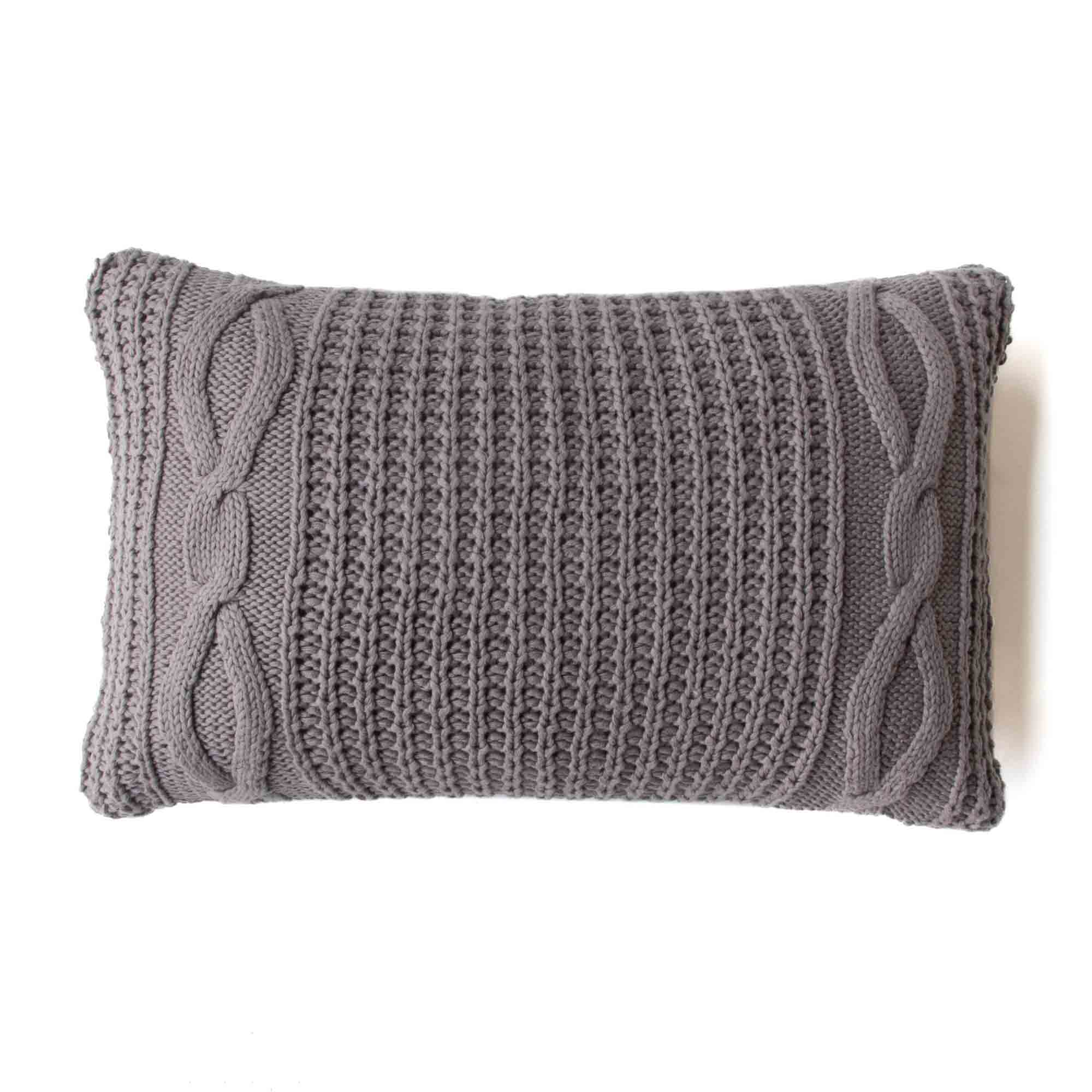 Grey knit pillow hotsell