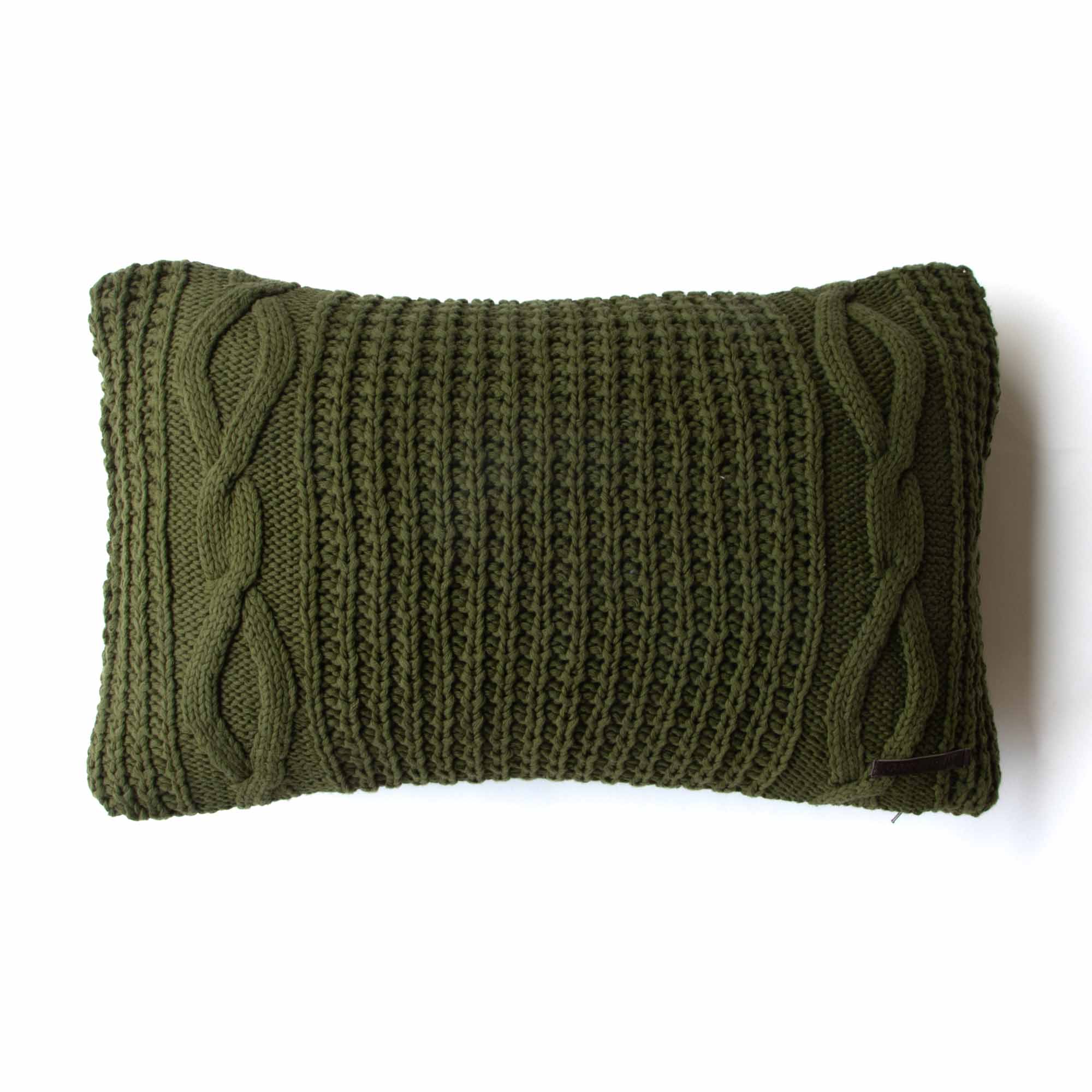Yarn Knit Cushion Cover Jade Green