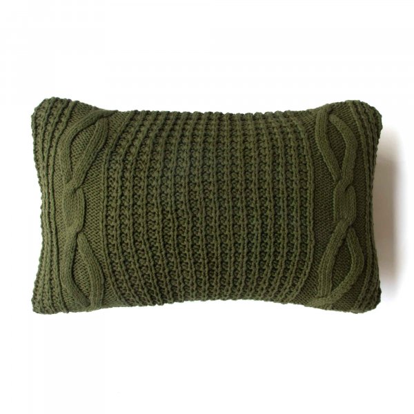 Yarn Knit Cushion Cover Jade Green